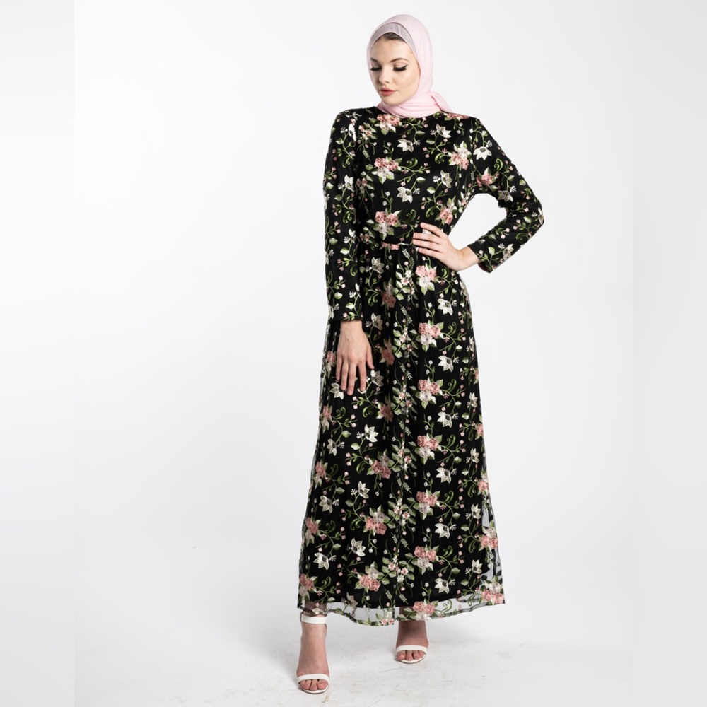 Full Maxi long sleeve lace aline dress - brand new